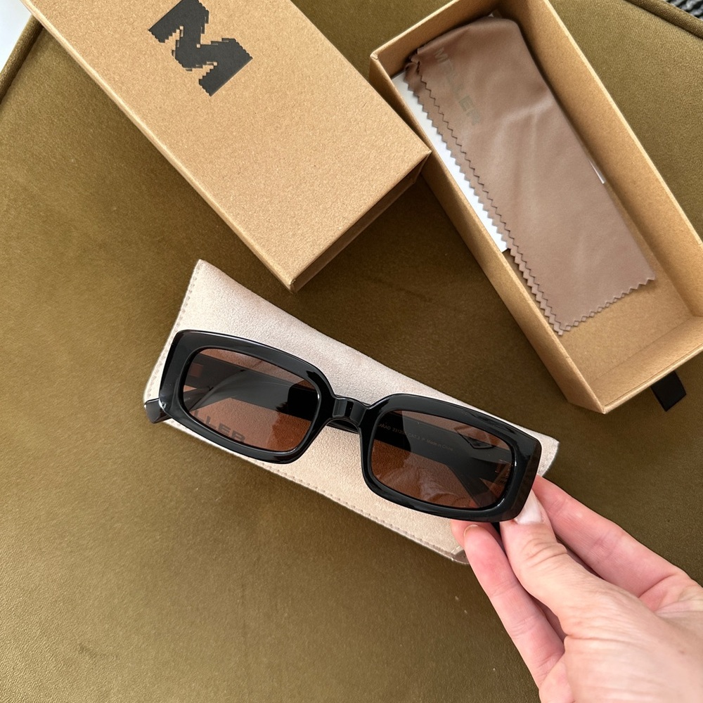 Meller Women’s Rectangular Sunglasses in Dark Brown - Picture 2 of 7